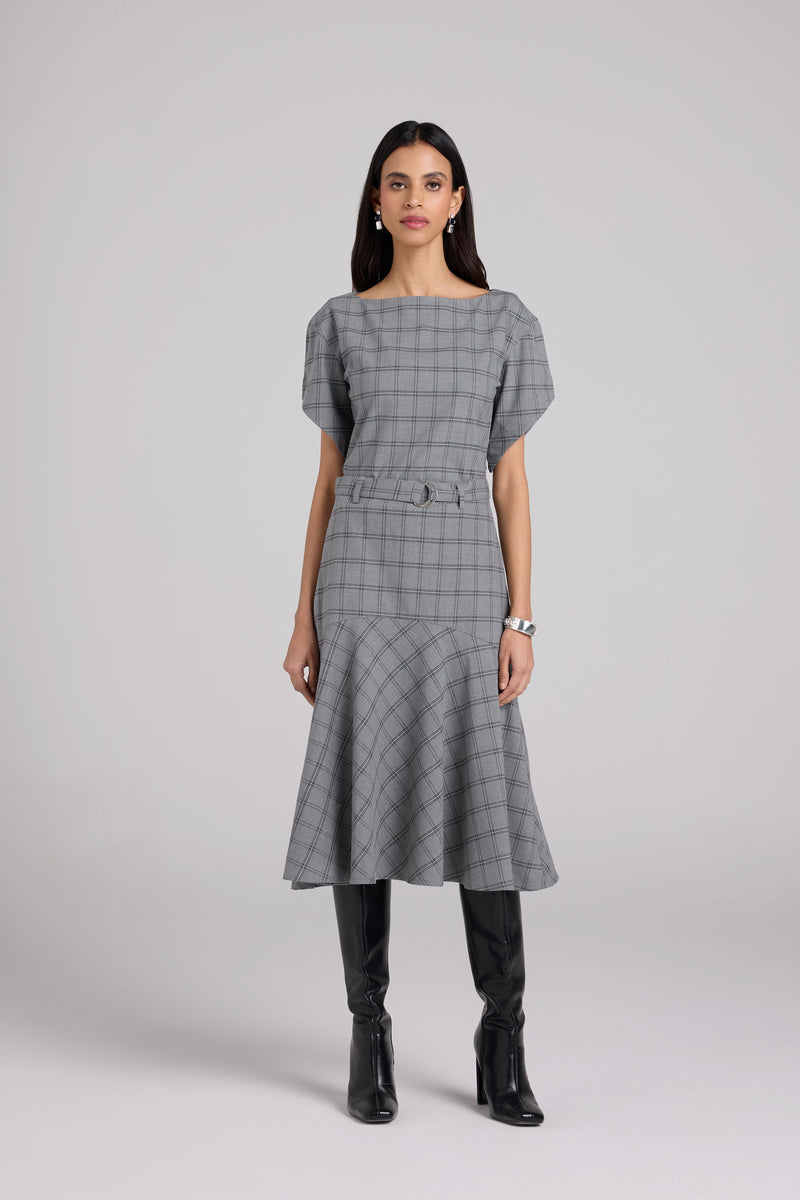 Checkered Midi Skirt Set