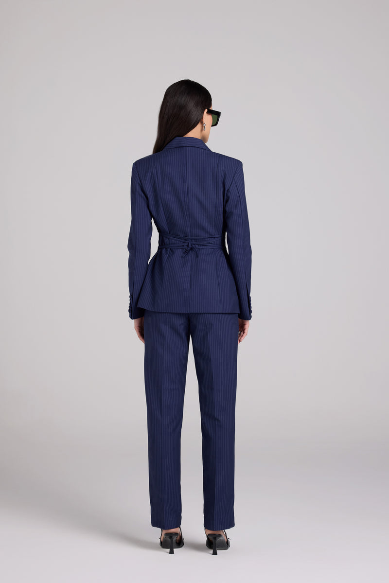 Indigo Pinstripe 3 Piece Suit