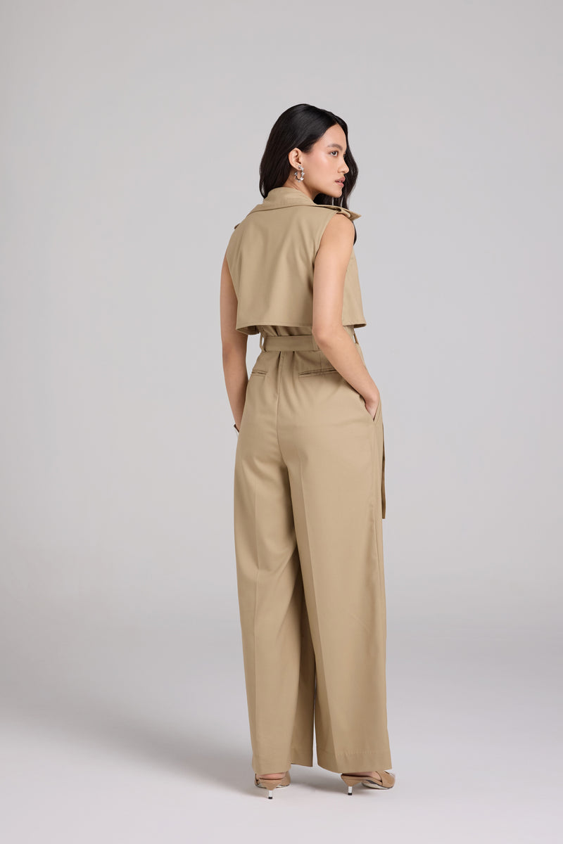 Belted Trench Jumpsuit