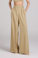 Buckled Wide-Leg Trousers