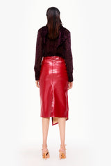 Faux Leather Midi Skirt