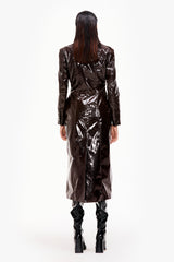 Tailored Faux Leather Coat