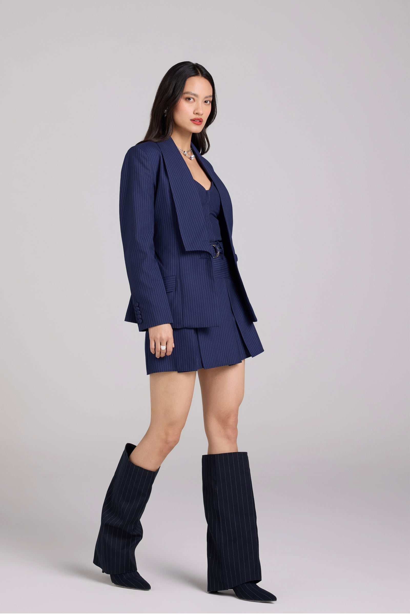 SEA TYPEWRITER DRAPE SKIRT ネイビー SEA TYPEWRITER DRAPE SKIRT