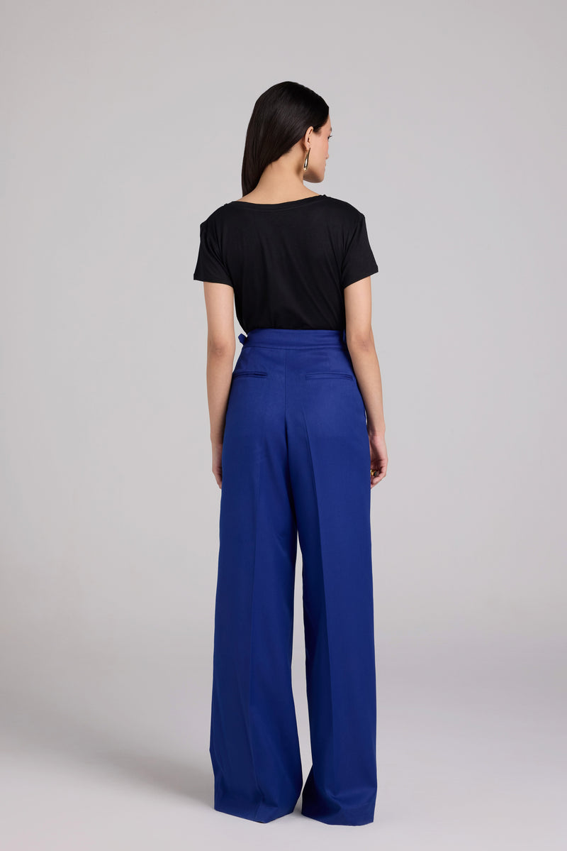 Buckled Wide-Leg Trousers