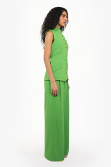 Wide-Leg Pleated Trousers