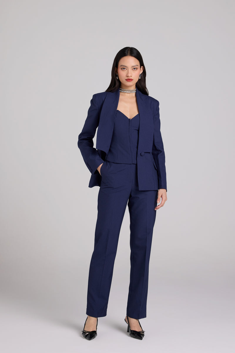 Indigo Pinstripe 3 Piece Suit