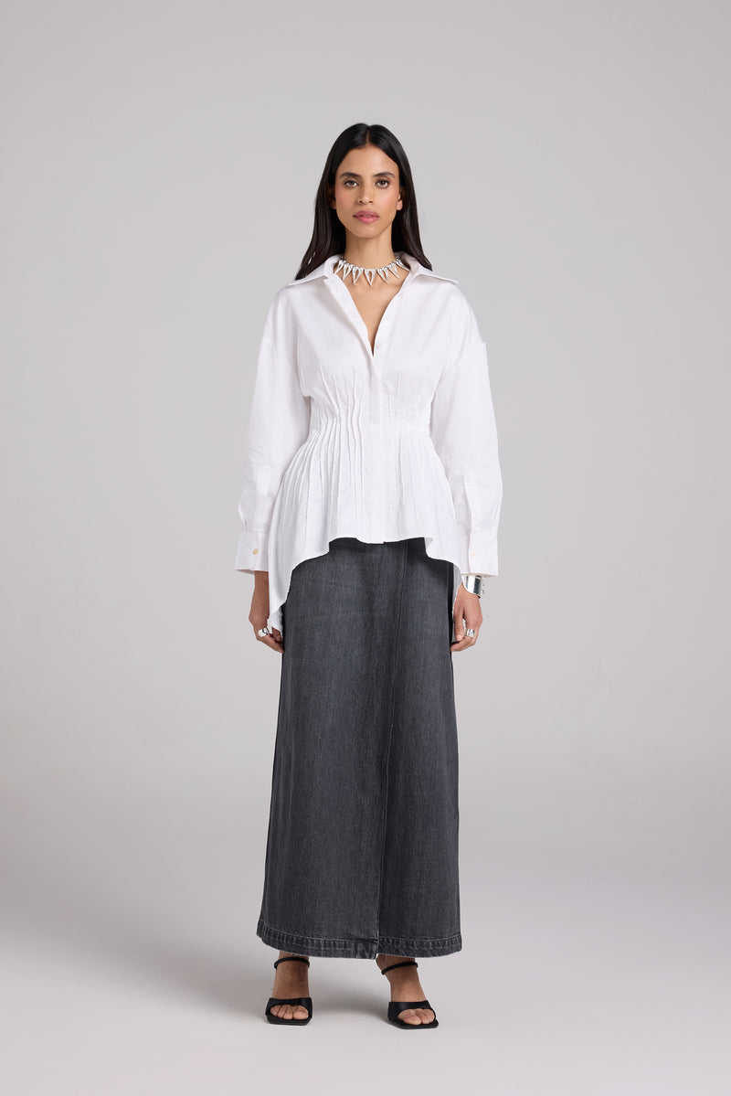 Darted Asymmetrical Shirt