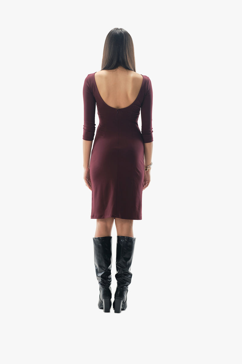 Scoop-Back Tailored Dress