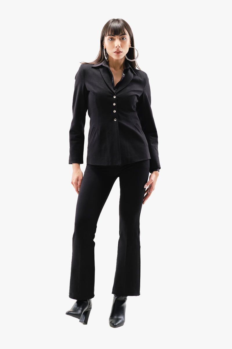 Stretch Ponte Black Suit – Qua