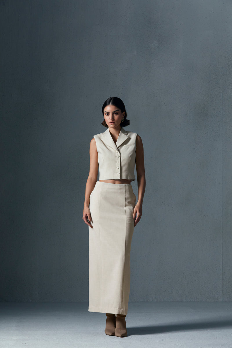 Tailored Column Skirt