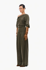 Wide-leg Pleated Trousers
