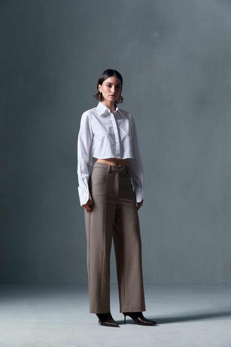 Panelled Straight Trousers