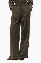 Wide-leg Pleated Trousers