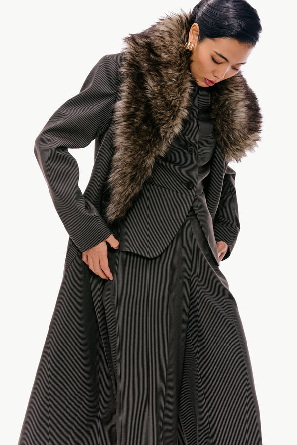 Espresso Pinstripe Three-Piece Suit