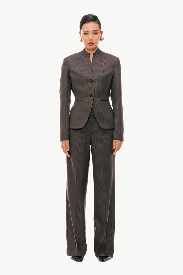 Darted Pinstripe Suit