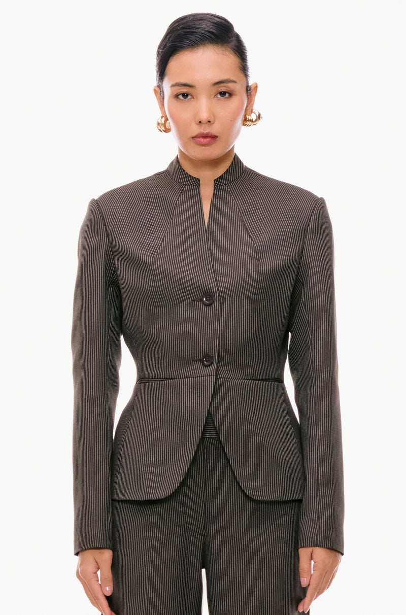 Espresso Pinstripe Three-Piece Suit