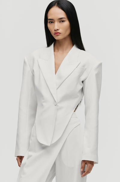 Tail-Hem Tuxedo Blazer
