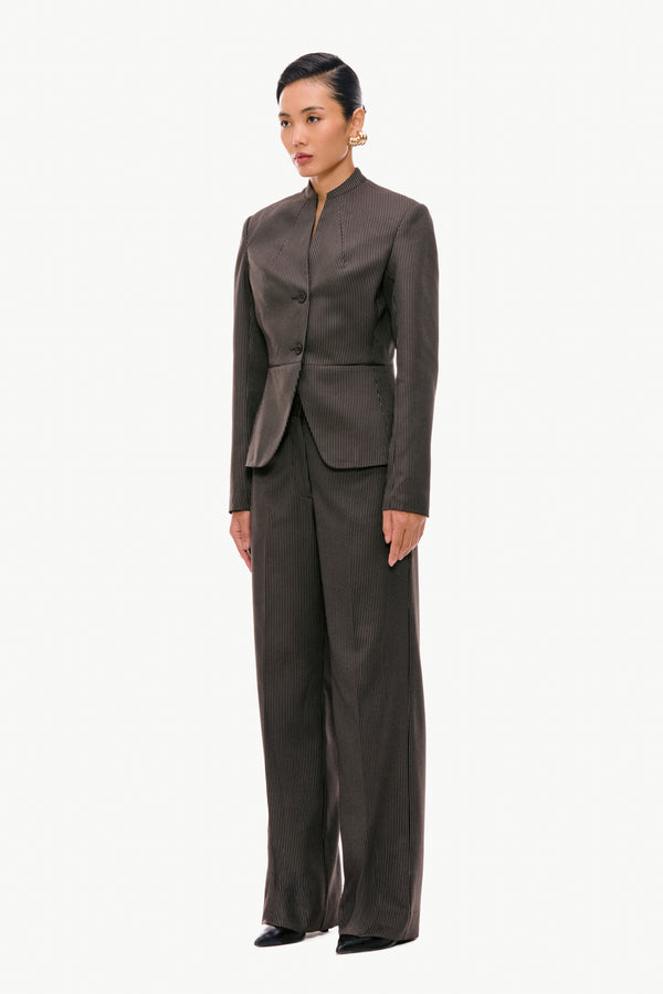 Darted Pinstripe Suit