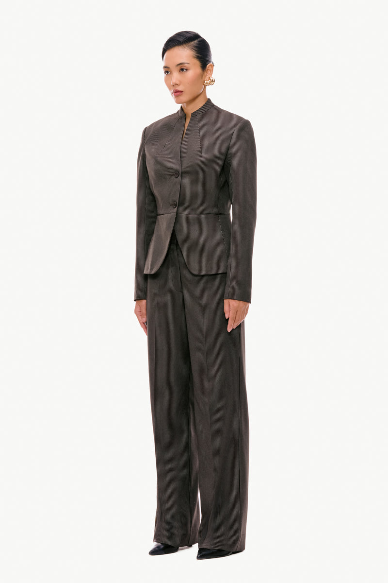 Darted Pinstripe Suit