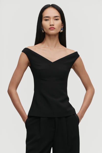 Tailored Off-Shoulder Top