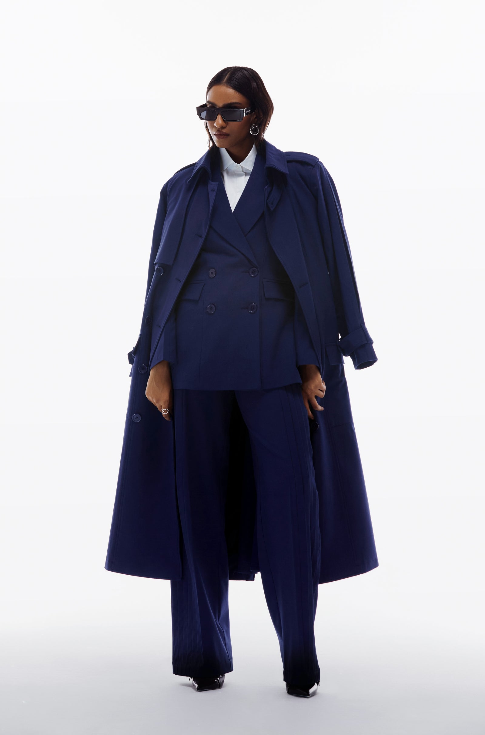 knuthmarf 3way unique trench coat/navy knuth marf 3way unique