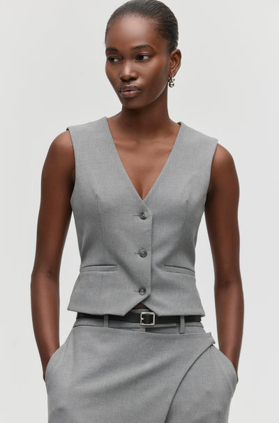 Cropped Tailored Waistcoat