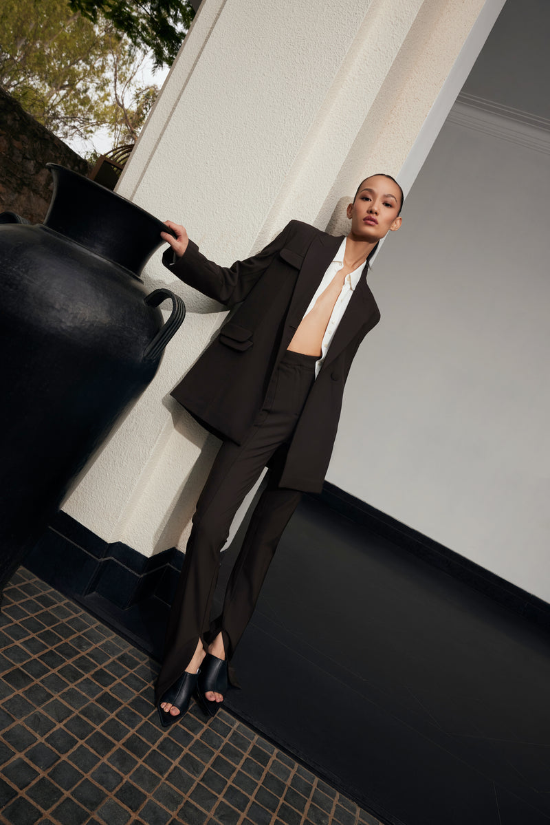 Split Hem Stretch Trousers