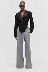 Tail-Hem Tuxedo Blazer