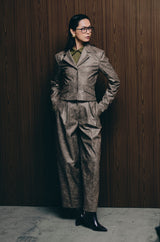 Pleated Leather Trousers