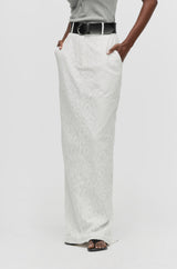 Belted Lace Column Skirt