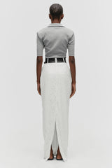 Belted Lace Column Skirt