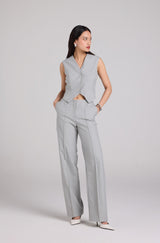 Pinstripe Straight Trousers