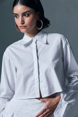 Essential Cropped Poplin Shirt