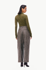 Pleated Leather Trousers