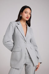 Tie Waist Pinstripe Blazer