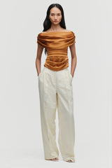 Wide-leg Pleated Trousers