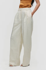 Wide-leg Pleated Trousers