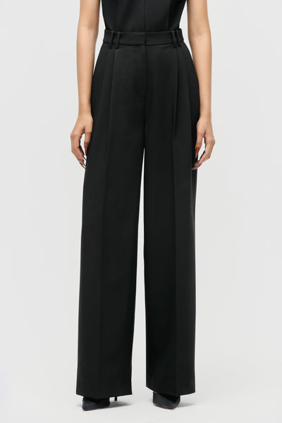 Wide-leg Pleated Trousers