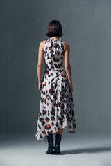 Draped Leopard Dress