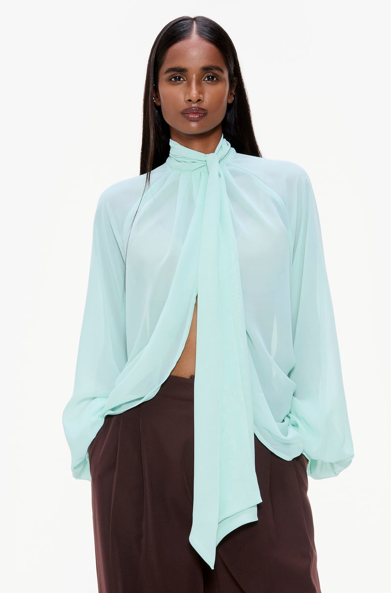 Draped Chiffon Blouse