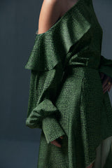 Off-Shoulder Croc Blouse