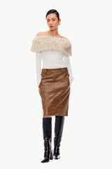 Panelled Leather Skirt