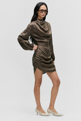 Draped Linen Dress