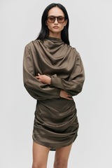Draped Linen Dress
