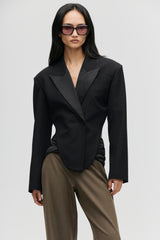 Twist Waist Tuxedo Suit
