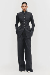 Sculptural High Collar Blazer