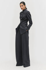 Sculptural High Collar Blazer