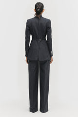 Sculptural High Collar Blazer
