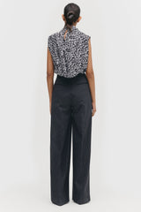 Wide-Leg Pleated Trousers