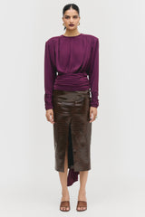 Draped Tie Blouse